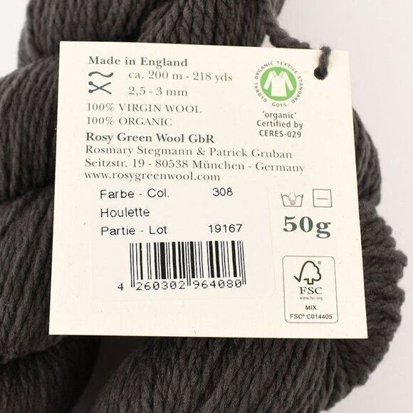 Rosy Green Wool Merino d'Arles Yarn 2 Skeins Organic Virgin Wool Houlette - Picture 4 of 4